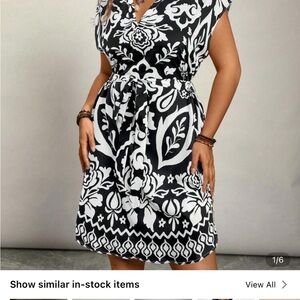 SHEIN Black and White Floral Mini Dress